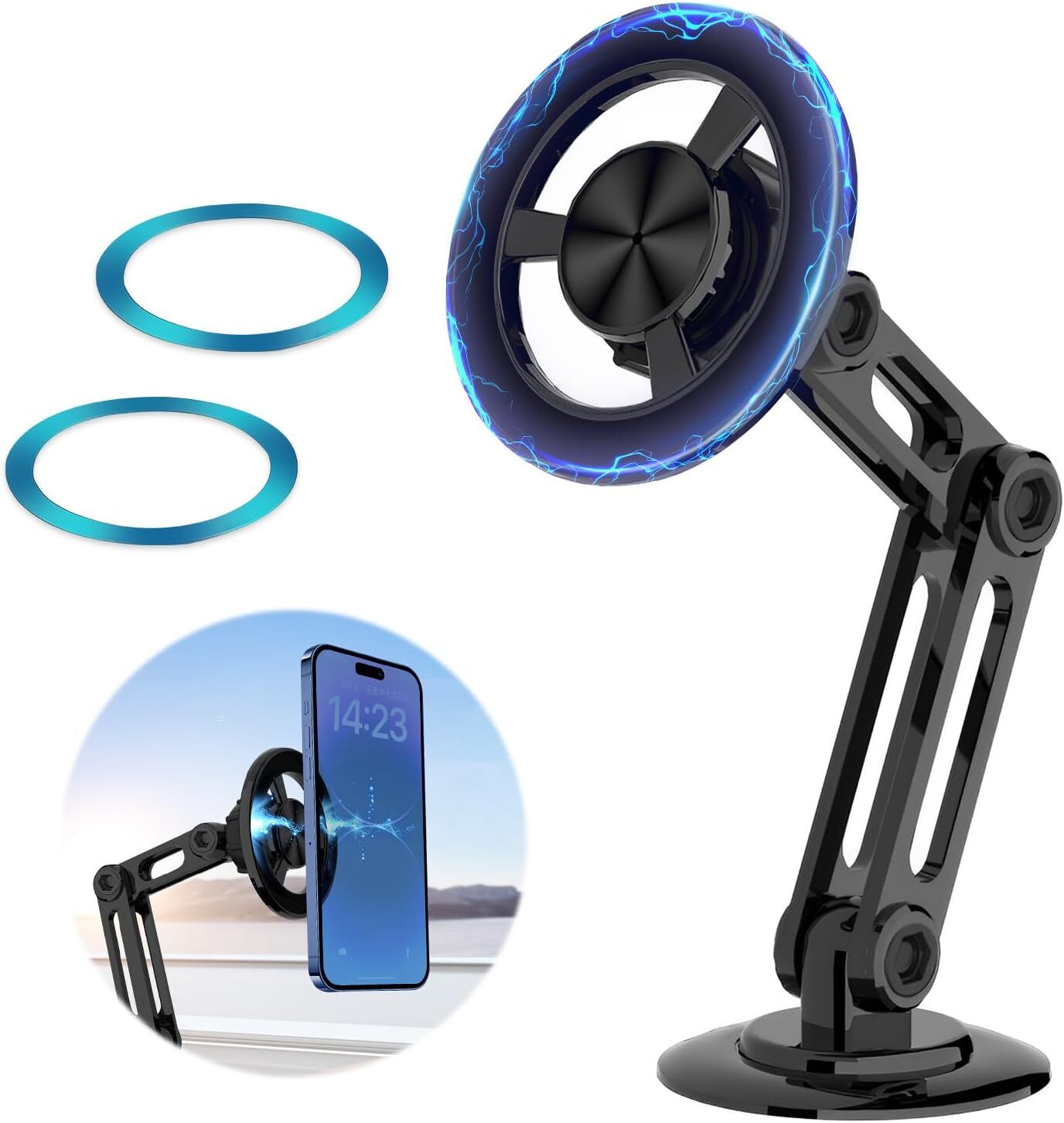 Universal 360 PRO Magnetic Suction Phone Holder Car Alloy Folding Magnetic Cell