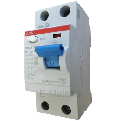 ABB F202 A-40/0,03 Fi / Fehlerstrom- Schutzschalter / RCD 2-polig 40A 30mA F202A
