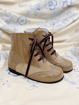 Children’s Classics Spanish Pascuala Boots Patent Suede Leather Made In  Spain 10