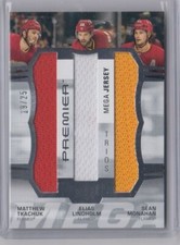 2021-22 Upper Deck Premier Mega Jersey Trios Tkachuk / Lindholm / Monahan /25