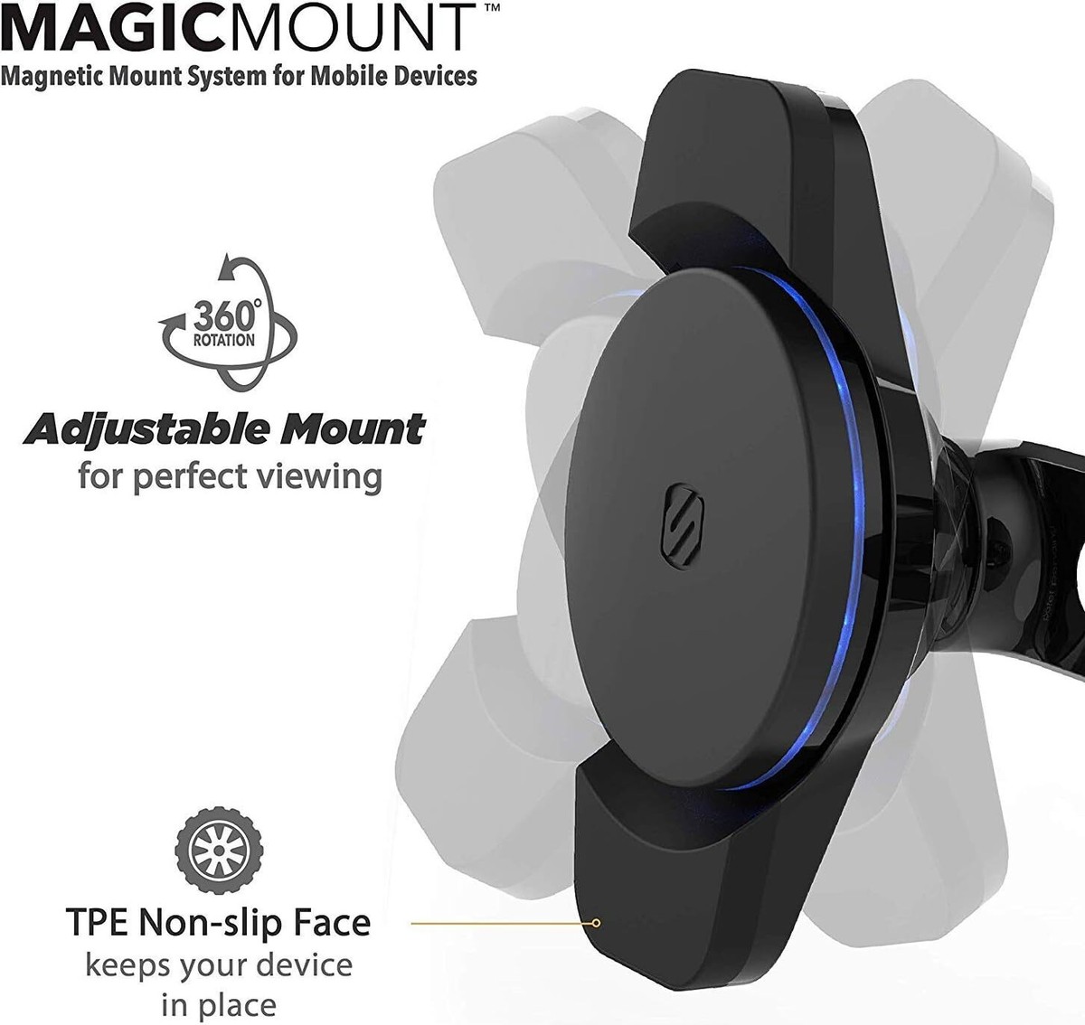 Scosche Magic Mount Vent Charge Wireless Charging Magnetic Mount - Main Image