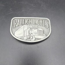 Raleigh Lights Cigarettes Tobacco Semi Truck Trucking 1970's Vintage Belt Buckle
