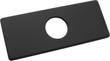 6" Hole Cover Deck Plate, Matte Black Escutcheon Plate Stainless Steel Bathroom