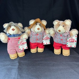 Wendy's Furskins Teddy Bear Plush 1986 Vintage Set of 3 Stuffed Animals