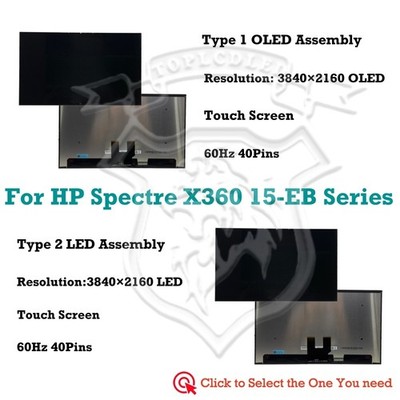 15.6'' For HP Spectre X360 15-EB Series UHD 3840×2160 LCD Screen Touch Assembly