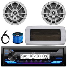 JVC KD-T92MBS 1-DIN Marine Bluetooth CD Stereo W/Cover, 2x 8" 375W Max Speakers