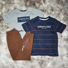 Kenneth Cole T-Shirt  Jogget 3 Pc Set Blue/Gray/Brown Size 5 Little Boys NWT