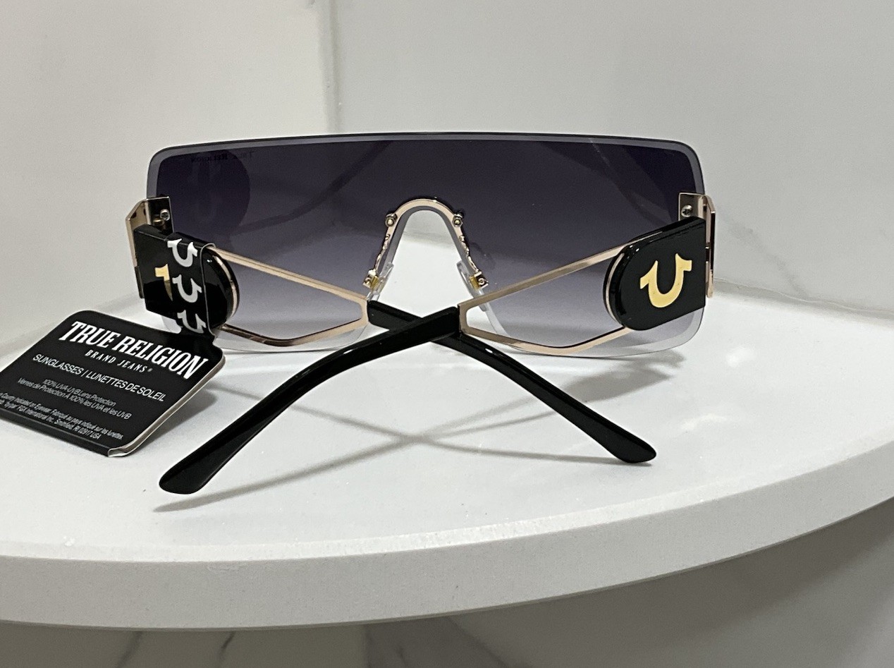 True Religion rimless square shield Women’s sunglasses with gold-tone hardware thumbnail 5