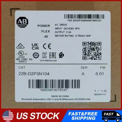 AB 22B-D2P3N104 SER A PowerFlex 40 AC Drive 22BD2P3N104 NEW Same Day Free Ship