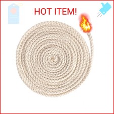 Pndeyo 65.6 Ft 1/8'' 4mm Oil Lamp Wicks, Round Cotton Lamp Wicks Burner, Braide