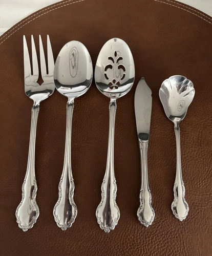 Oneida Community TENNYSON  Hostess Serving Set Stainless Heirloom Cube 5 Pcs