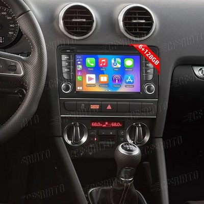 7'' 6+128GB Für Audi A3 S3 8P RS3 8P1 Autoradio Android 15 Apple Carplay GPS WIFI