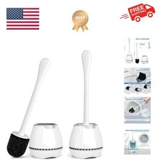 Toilet Brush 2 Pack, Toilet Bowl Brush with Ventilated Holder and Ergonomic L...