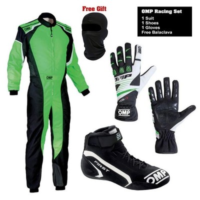 OMP Racing Suit Shoes Gloves Set with FREE Balaclava   Karting Gear Bundle
