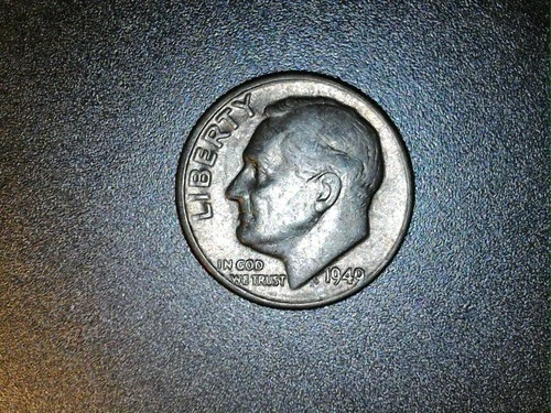 1949 D Roosevelt Dime 10c Uncirculated 90% Silver Coin