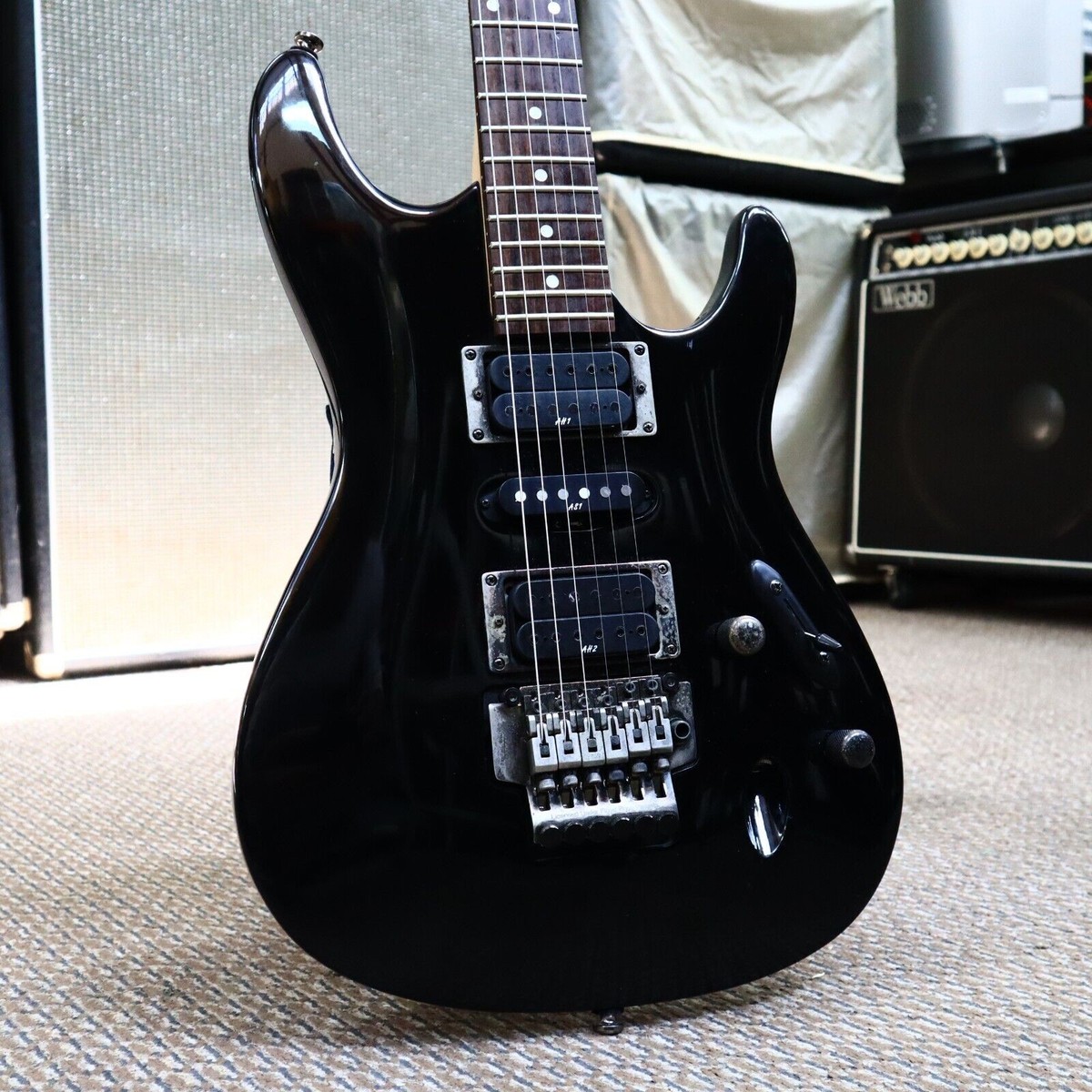 2007 Ibanez S-470 S470 Black Saber Sabre Electric Guitar | eBay