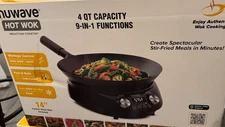Brand New Nuwave Induction Hot Wok with 14" Carbon Steel Wok, Glass Lid & Stand