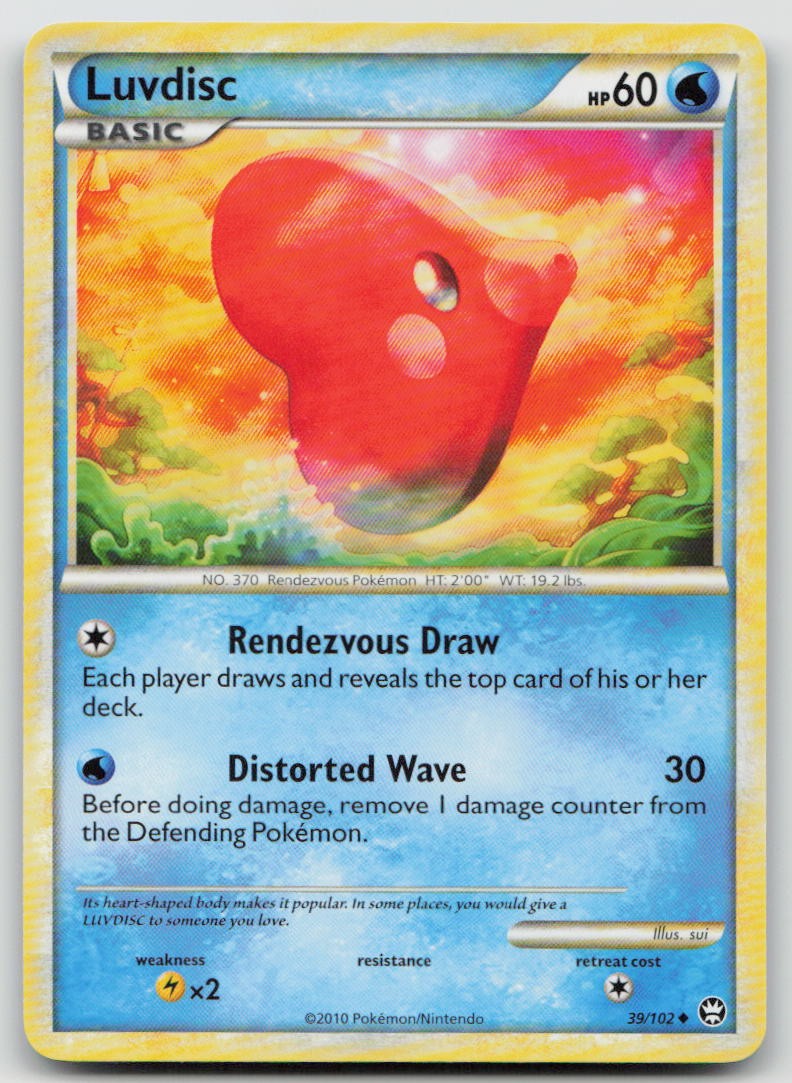 LUVDISC 39/102 UNCOMMON HGSS TRIUMPHANT POKEMON NM/M