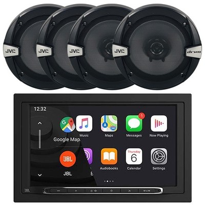 JBL Legend 700 2-DIN Bluetooth AM/FM Receiver, 4x 6.5'' 300W Max 2-Way Speakers