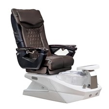 GEOM II LX Shiatsulogic Pedicure Chair White/Crystal w/Discharge Pump, Coffee