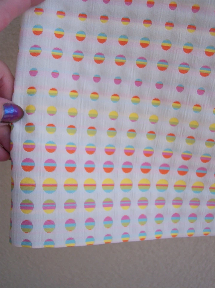 W by Worth white multi skirt Mod Retro size 6 S Geometric Dots colorful USA - Image 3 of 4