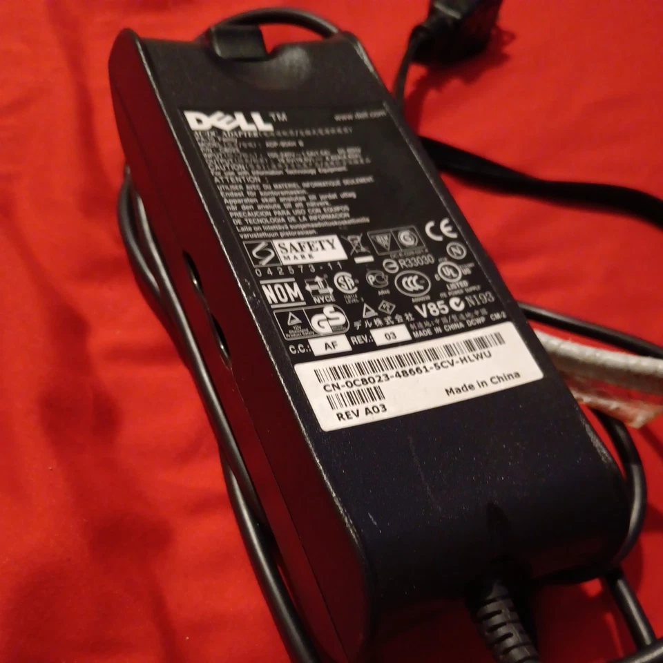 Genuine OEM Original Dell model: ADP-90AH black 9.5V 4.62A Laptop Power Adapter - Image 2 of 4