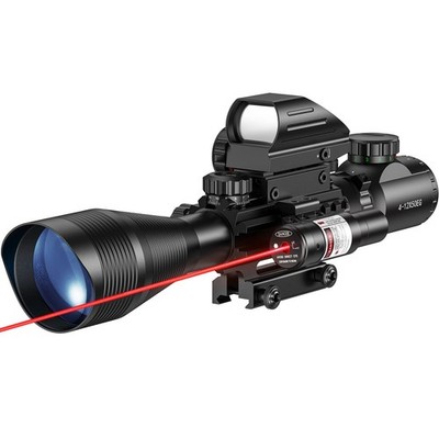 Riflescope Combo 4-12x50EG Dual Illuminated Optics & IIIA/2MW Laser Sight & 4...