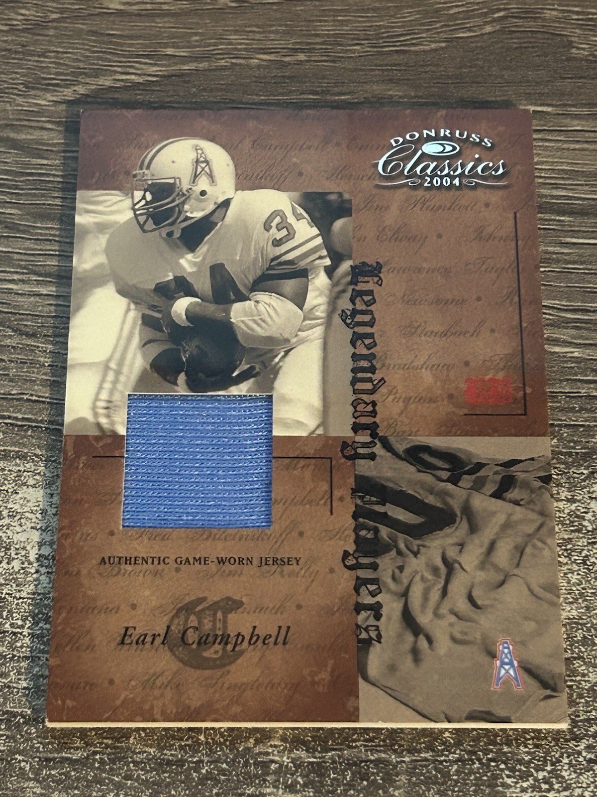 Earl Campbell 2004 Classics Legendary Players JERSEY (083/100) HOF GAME USED SP view 1