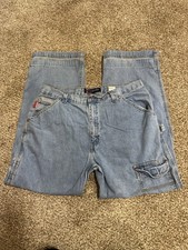 Vintage Bugle Boy 77 Workwear Denim Jeans Carpenter Y2K Baggy Hip Hop Sz 36x30