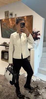 Madeleine Lederjacke Jacke Leather Jacket Weiß Lammnappa Blazer Zara Cos Set 70s