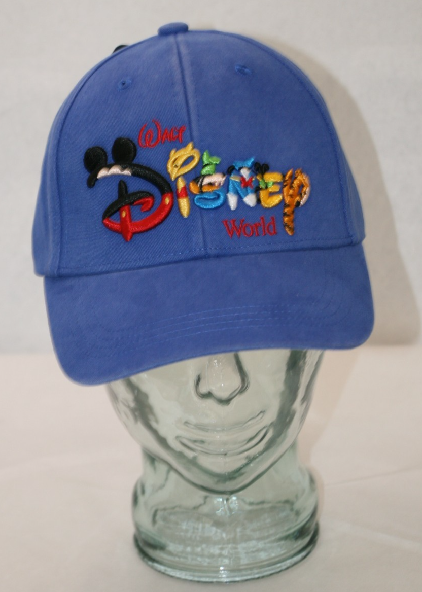 長谷川慎 CHARACTER Logo Cap Walt Disney World Character Logo Blue Hat Embroidered Baseball Cap