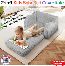 UKCatch 2-in-1 Kids Sofa Bed Convertible Flip Out Cuddly Sherpa Toddler Couch