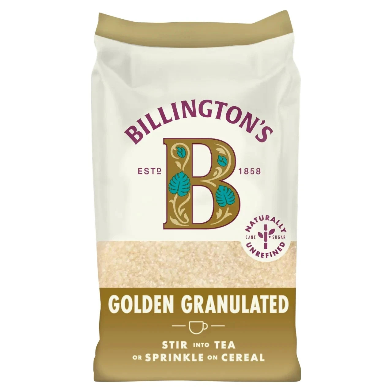 Billington's Natural Sugar Golden Granulated Unrefined Cane Sugar 1Kg