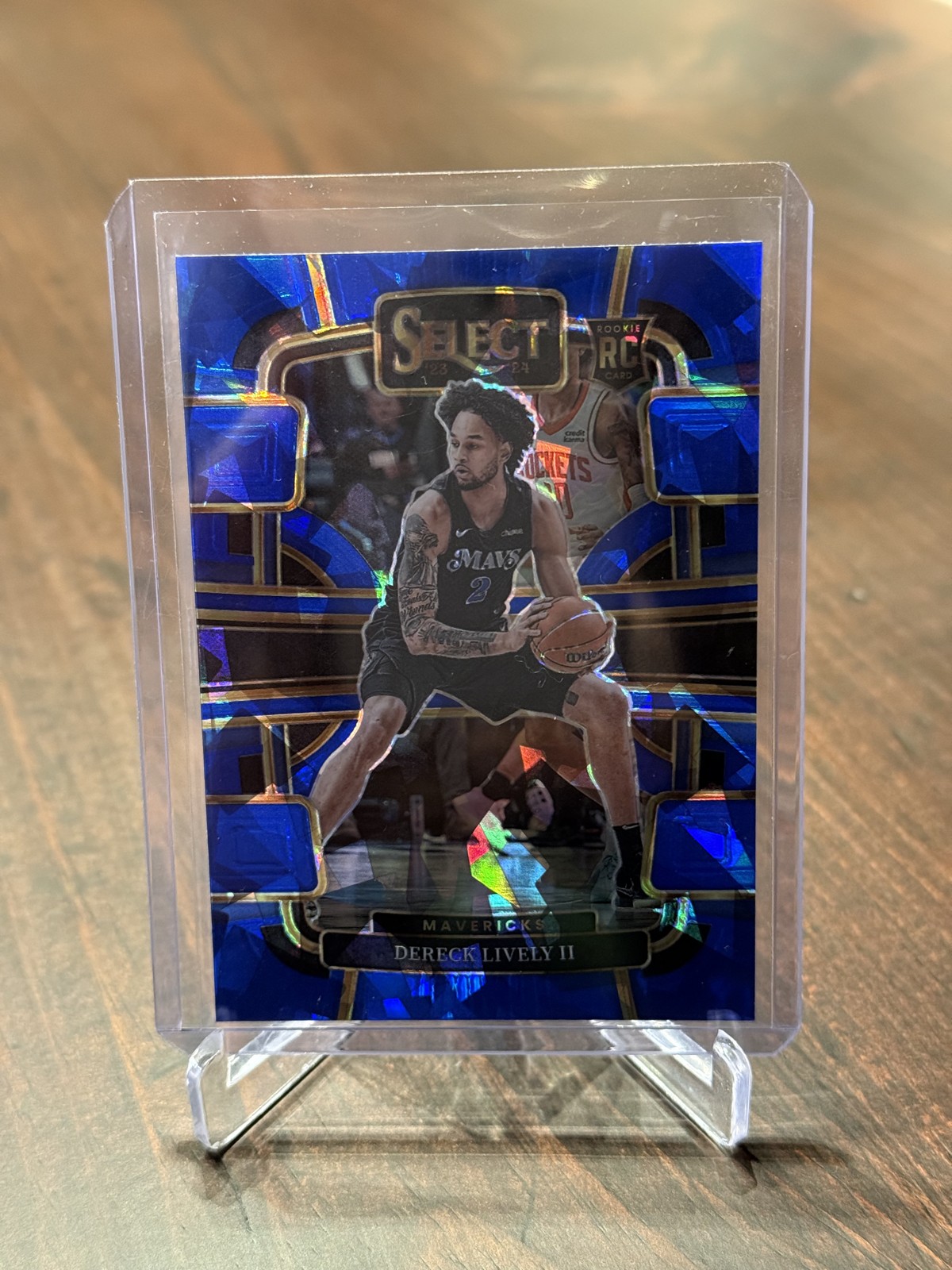 2023-24 Panini Select - Concourse Dereck Lively #76 Blue Cracked Ice Prizm (RC)