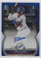2023 Bowman Chrome Prospect Blue Refractor 95/150 Juan Alonso #CPA-JA Auto 1n8a