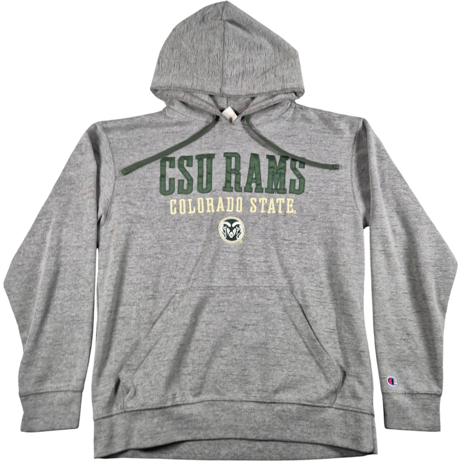 Champion CSU Rams Hoodie Men's M Grey Graphic Print Athleticwear