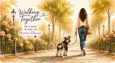 Miniature Schnauzer Mug Walking Together Dog Mom Gift Watercolor Dog Lover Cup