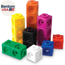 Mathlink Cubes - Set of 100 Cubes, Ages 5 Kindergarten, STEM Activities, Math M