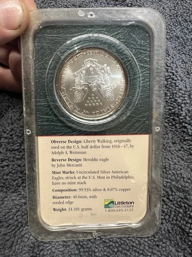 Littleton Coin Company 2000 American Eagle 1 oz Silver Business Strike Coin