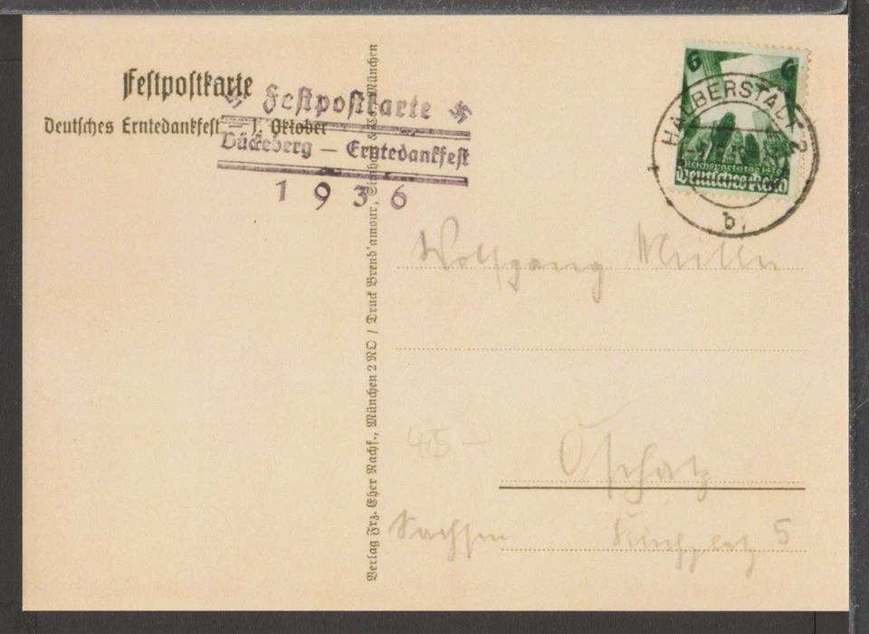 ✔️ ALEMANIA 3. Postal rara del Reich Segunda Guerra Mundial - ¡reproducción! Foto 2 de 2