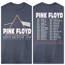 Official T Shirt PINK FLOYD 1973 NORTH AMERICAN TOUR 2 Sided New Navy Heather