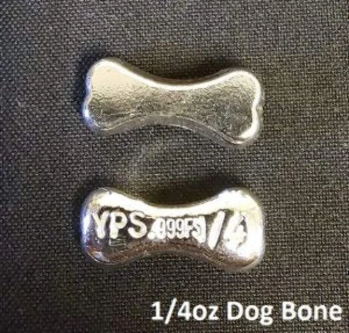 1/4 Troy Ounce Hand Poured 999 Silver Bullion "Dog Bone" by YPS Yeager's