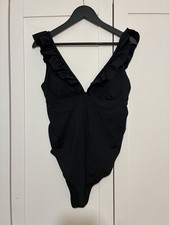 H&M Black Ruffle Swimsuit Size M – New Without Tags – Classic Flattering Fit