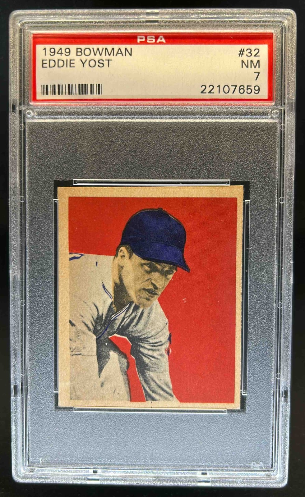 1949 Bowman Eddie Yost Rookie RC #32 Senators PSA 7