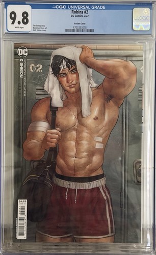 Robins #2, CGC 9.8, DC 2022, HTF Nick Robles Workout Cardstock Variant cover