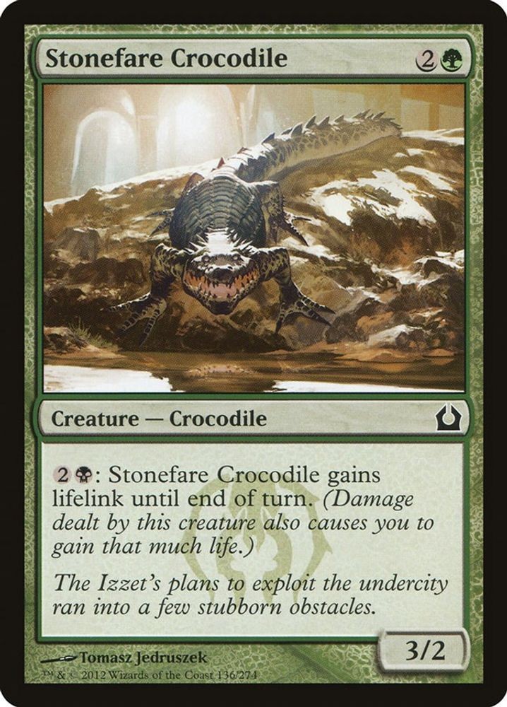 2012 Magic: The Gathering RTR - Stonefare Crocodile (#136, C, Moderately Played)