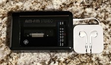 Vintage Walkman w/Unused Wired Earbuds - GE AM/FM Stereo Cassette - WORKS GREAT 