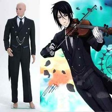 Black Butler Kuroshitsuji Sebastian Cosplay Costume Carnival Halloween Party