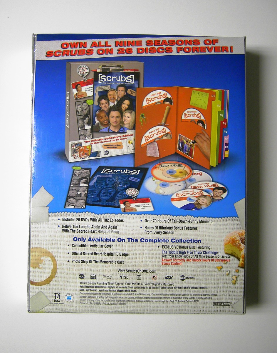 Scrubs The Complete Series All Seasons 1-9 26 DVD Collection Scrubs The Complete Series All Seasons 1-9 26 DVD Collection