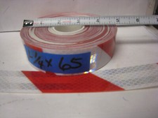 3M BRZ983L RED SILVER Reflective Diagonal Stripe Conspicuity Tape 1-1/4" x 65'